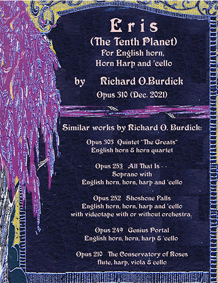 Sheet music cover for Eris by RIchard O. Burdick, Op. 310